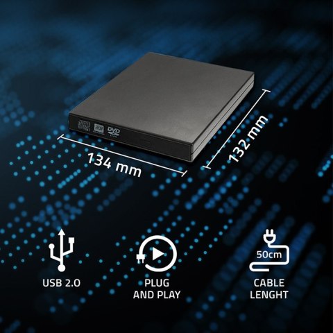 Qoltec Obudowa/kieszeń na napęd optyczny CD/DVD SATA | USB 2.0 | 12.7mm