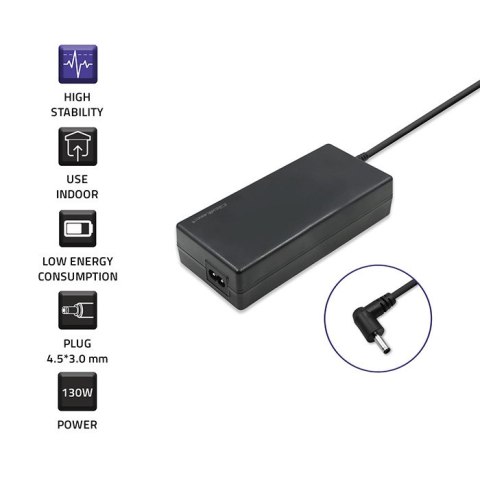 Qoltec Zasilacz do laptopa Dell 130W | 19.5V | 6.67A | 4.5*3.0+pin | +kabel zasilający