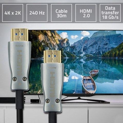 Qoltec Kabel HDMI v.2.0 | High speed | 4K | 60Hz |AOC | GOLD| 30m