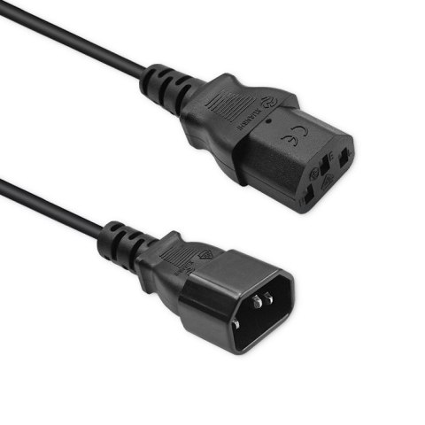 Qoltec Kabel przedłużający zasilający IEC C13/C14 | 3x1.5mm² | 1.8m