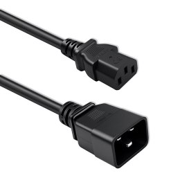 Qoltec Kabel przedłużający zasilający IEC C20/C13 | 3x1.5mm² | 1.2m