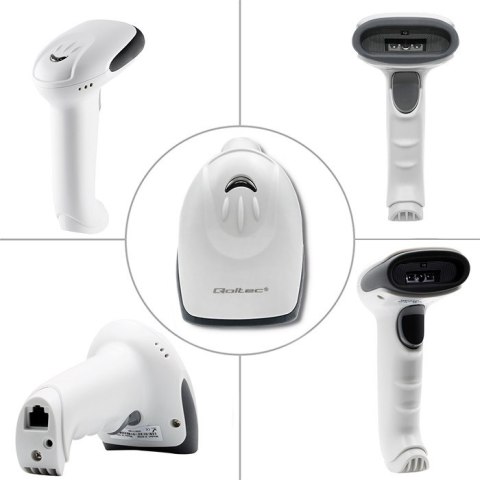 Qoltec Skaner czytnik kodów kreskowych 1D | matryca CCD | USB | Biały
