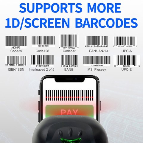 Qoltec Skaner czytnik kodów kreskowych 1D | matryca CCD | USB | Czarny