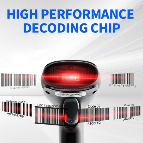 Qoltec Skaner czytnik kodów kreskowych 1D | matryca CCD | USB | Czarny