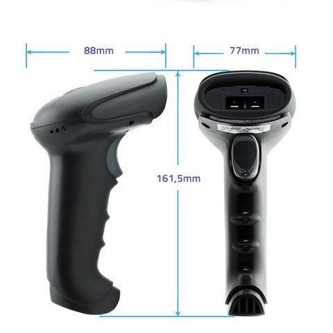 Qoltec Skaner czytnik kodów kreskowych 1D | matryca CCD | USB | Czarny