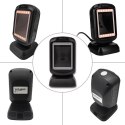 Qoltec Stacjonarny skaner czytnik kodów kreskowych i QR | 1D 2D | USB | Szybki