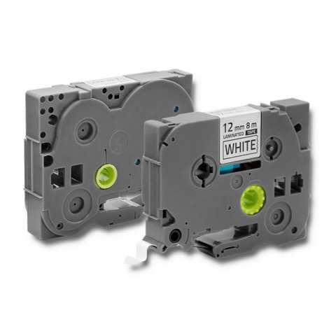 Qoltec Taśma do BROTHER TZe-231 | 12mm x 8m | Biała/ Czarny nadruk