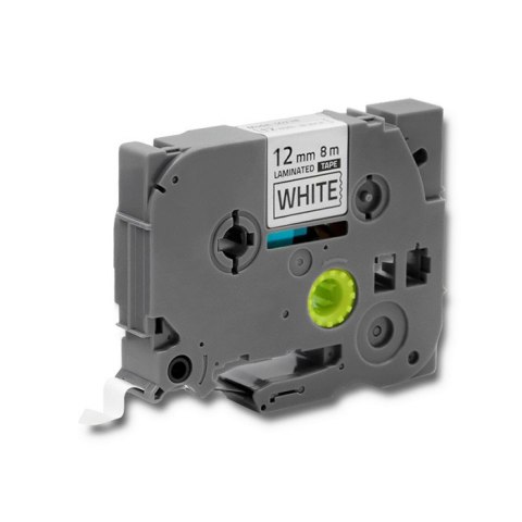Qoltec Taśma do BROTHER TZe-231 | 12mm x 8m | Biała/ Czarny nadruk