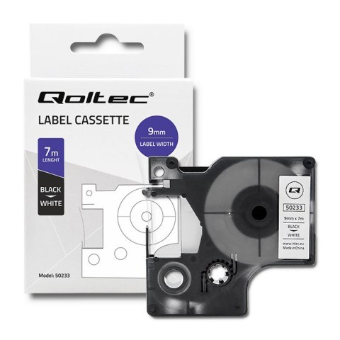 Qoltec Taśma do DYMO D1 40913 | 9mm x 7m | Biała/ Czarny nadruk