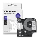 Qoltec Taśma do DYMO D1 45013| 12mm x 7m | Biała/ Czarny nadruk