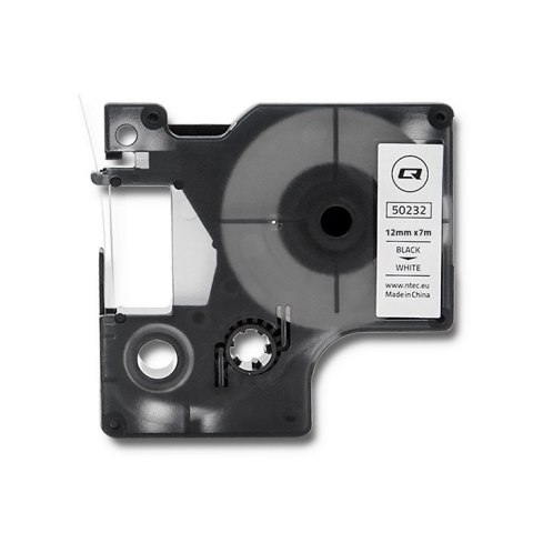 Qoltec Taśma do DYMO D1 45013| 12mm x 7m | Biała/ Czarny nadruk