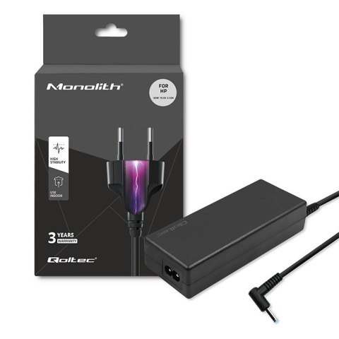 Qoltec Zasilacz do laptopa HP 65W | 19.5V | 3.33A 4.5*3.0+pin | adapter 4.5*3.0+pin/7.4*5.0+pin |+kabel zasilający