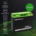 Qoltec Akumulator AGM | 12V | 20Ah | Bezobsługowy | Wydajny | LongLife | do UPS, skutera
