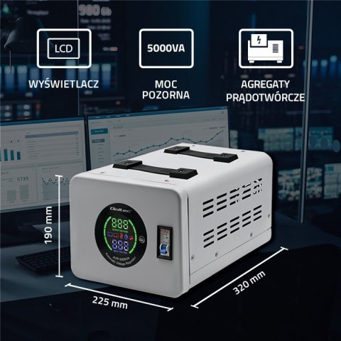 Qoltec Automatyczny stabilizator napięcia AVR 5000VA