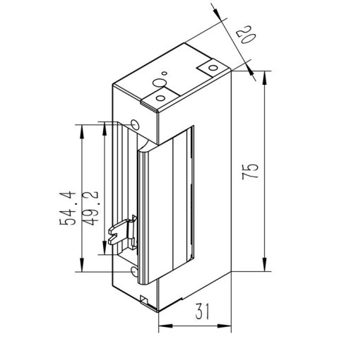 Qoltec Elektrozaczep symetryczny z pamięcią i blokadą | 12V | Stal nierdzewna
