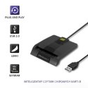 Qoltec Inteligentny czytnik chipowych kart ID SCR-0634 | USB 2.0 + Adapter USB-C