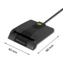 Qoltec Inteligentny czytnik chipowych kart ID SCR-0634 | USB 2.0 + Adapter USB-C