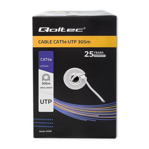 Qoltec Kabel sieciowy/skrętka UTP | CAT5E | 305m | PVC szary