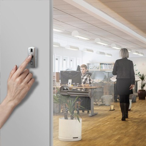 Qoltec Metalowy przycisk wyjścia | Srebrny