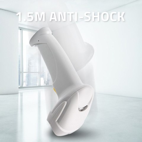 Qoltec Skaner czytnik kodów kreskowych 1D | EAN | USB | Biały