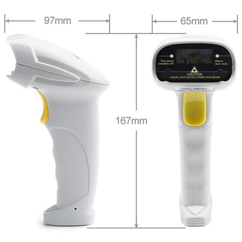 Qoltec Skaner czytnik kodów kreskowych 1D | EAN | USB | Biały