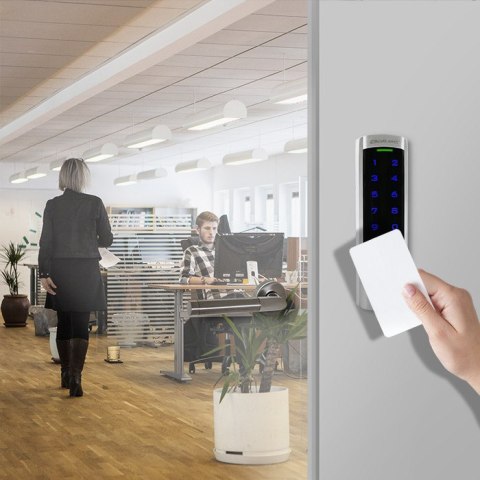 Qoltec Zamek szyfrowy DIONE z czytnikiem RFID| kod | karta | brelok | dzwonek | IP68 | EM | slim