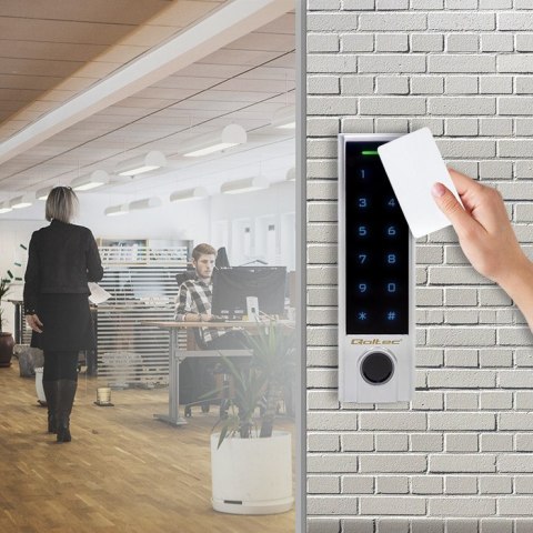 Qoltec Zamek szyfrowy dotykowy Proteus z czytnikiem linii papilarnych | RFID| kod | karta | brelok | dzwonek | IP68 | EM