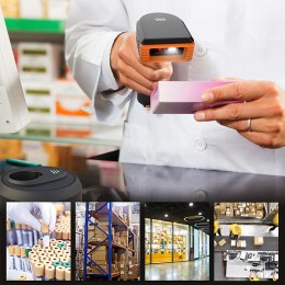 Qoltec Bezprzewodowy skaner czytnik kodów kreskowych i QR | 1D 2D | 2.4G | + stacja dokująca