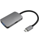 Qoltec Hub Adapter USB-C 3.1 2w1 | HDMI 4K | VGA