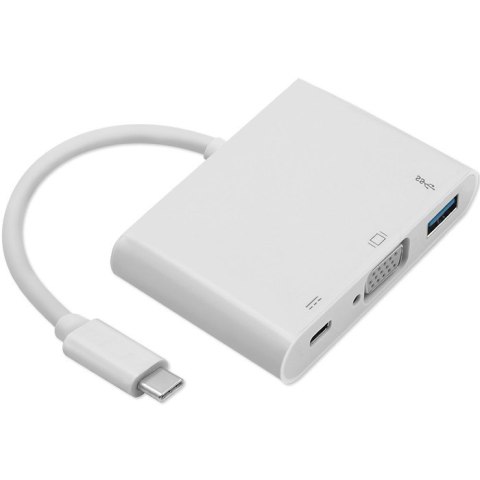Qoltec Hub Adapter USB-C 3.1 3w1 | USB 3.0 | VGA | USB-C 3.1 PD 92W