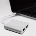 Qoltec Hub Adapter USB-C 3.1 4w1 | USB 3.0 | VGA | RJ45 | USB-C PD 92W