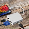 Qoltec Hub Adapter USB-C 3.1 4w1 | USB 3.0 | VGA | RJ45 | USB-C PD 92W