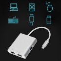 Qoltec Hub Adapter USB-C 3.1 4w1 | USB 3.0 | VGA | RJ45 | USB-C PD 92W