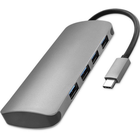 Qoltec Hub Adapter USB-C 3.1 5w1 | 4x USB 3.0 | DC
