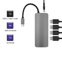 Qoltec Hub Adapter USB-C 3.1 5w1 | 4x USB 3.0 | DC