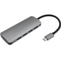 Qoltec Hub Adapter USB-C 3.1 5w1 | 4x USB 3.0 | DC