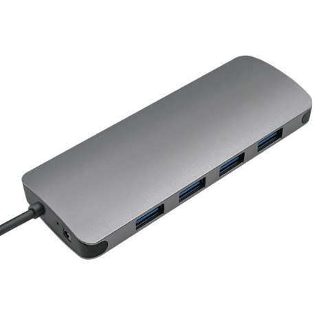 Qoltec Hub Adapter USB-C 3.1 5w1 | 4x USB 3.0 | DC
