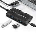 Qoltec Hub Adapter USB-C 3.1 5w1 | 4x USB 3.0 | micro USB
