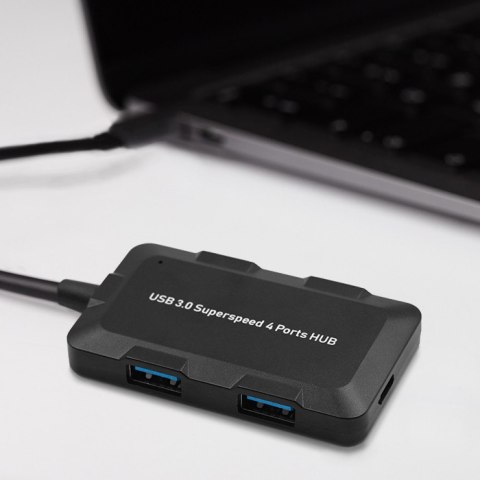 Qoltec Hub Adapter USB-C 3.1 5w1 | 4x USB 3.0 | micro USB