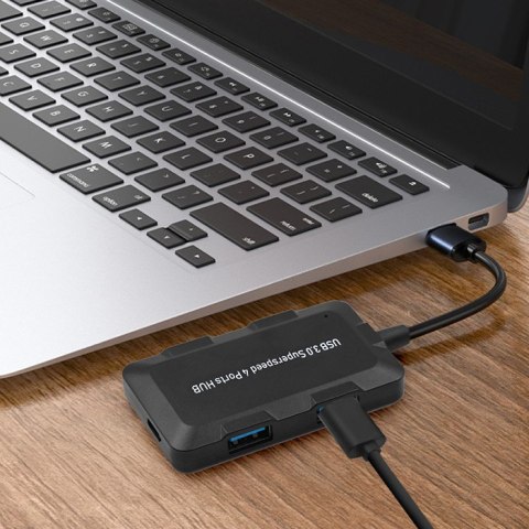 Qoltec Hub Adapter USB-C 3.1 5w1 | 4x USB 3.0 | micro USB