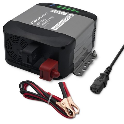 Qoltec Inteligentna ładowarka Monolith do akumulatorów LiFePO4 AGM GEL SLA | 10A | 12V