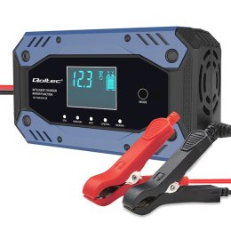 Qoltec Inteligentna ładowarka do akumulatora STD AGM GEL LiFePO4 | Prostownik z funkcją naprawy |12-24V |10A | LCD | 9 - stopnio