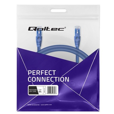 Qoltec Kabel Patchcord UTP | CAT6 | 2 x RJ-45 | 1.5m | High speed | Gold