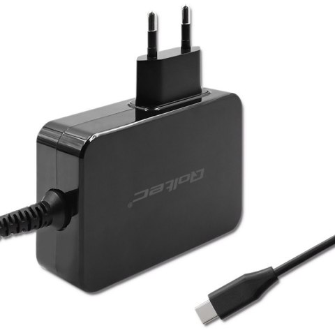 Qoltec Ładowarka GaN POWER PRO | 1xUSB-C | 100W | 5-20V | 3-5A | Laptop | Smartfon | Czarna