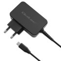 Qoltec Ładowarka GaN POWER PRO | 1xUSB-C | 45W | 5-20V | 2.25-3A | Laptop | Smartfon | Czarna