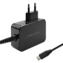 Qoltec Ładowarka GaN POWER PRO | 1xUSB-C | 65W | 5-20V | 3-3.25A | Laptop | Smartfon | Czarna