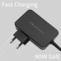 Qoltec Ładowarka GaN POWER PRO | 1xUSB-C | 90W | 5-20V | 3-4.5A | Laptop | Smartfon | Czarna