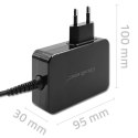 Qoltec Ładowarka GaN POWER PRO | 1xUSB-C | 90W | 5-20V | 3-4.5A | Laptop | Smartfon | Czarna