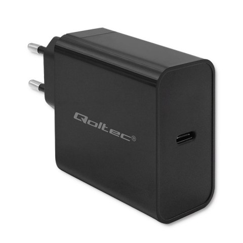Qoltec Ładowarka Super Quick PD | 1xUSB-C | 65W | 5-20V | 3-3.25A | Laptop | Smartfon | Czarna