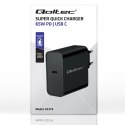 Qoltec Ładowarka Super Quick PD | 1xUSB-C | 65W | 5-20V | 3-3.25A | Laptop | Smartfon | Czarna